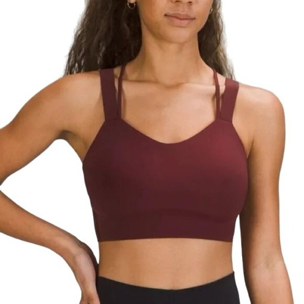 lululemon athletica Maroon Double-Strap V-Neck Sports Bra